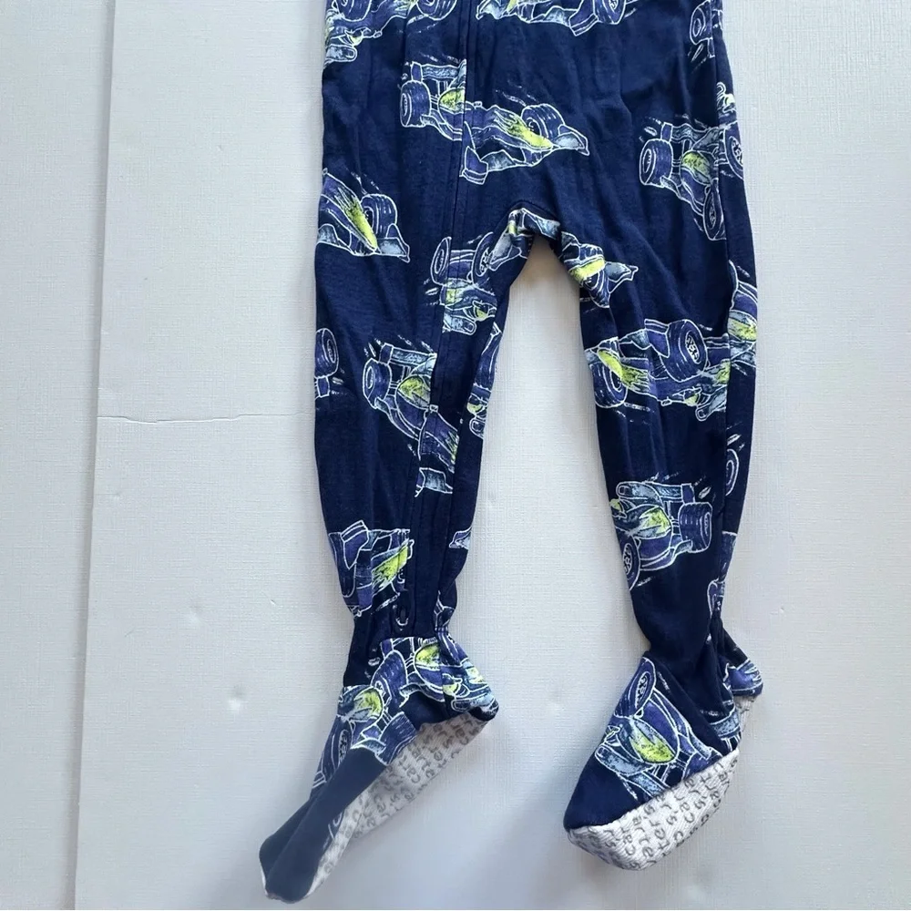 Carters 2‎ way zipper footed sleeper baby toddler boy 24 mo blue race cars NWT
